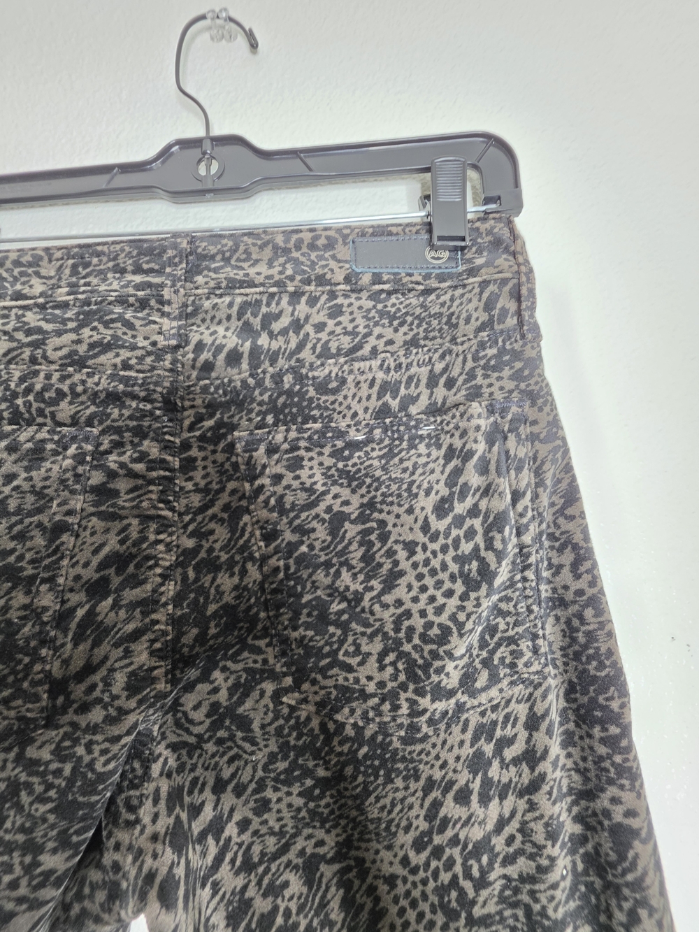 AG Adriano Goldschmied Farrah Skinny Ankle Leopard Velvet Size 28 - Picture 12 of 13